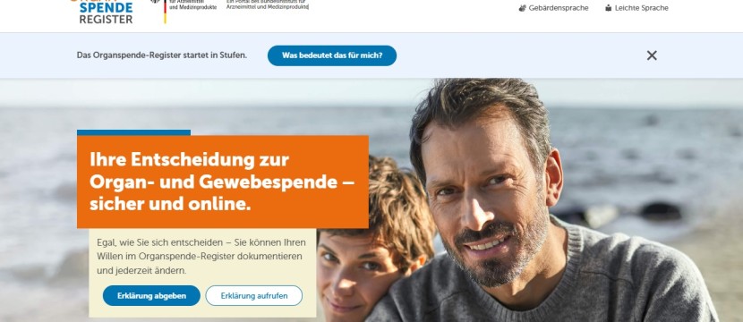 Das neue Organspende-Register ist online. Ganz einfach eine Entscheidung treffen!